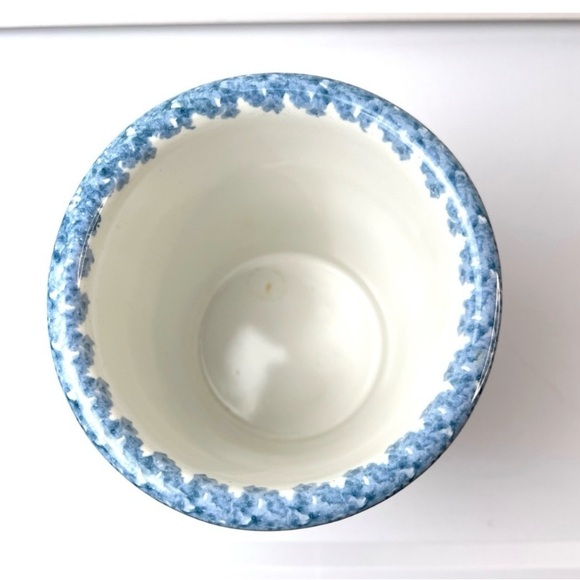 VTG Chaparral Pottery USA Utensil
Crock Apple Spongeware Blue Rim Hand
Painted - Picture 3 of 5